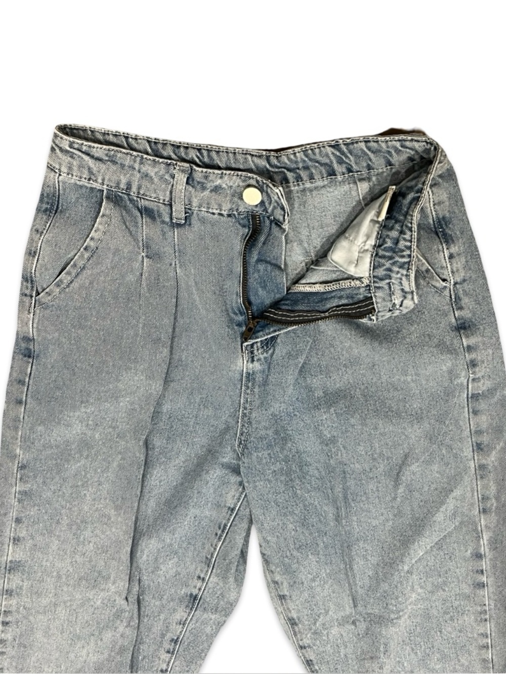 Balloon Light Washed Blue Jeans for Women - Relaxed Fit XS - Picture 5 of 6